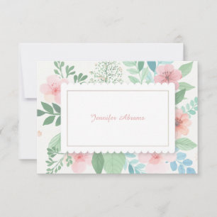 Carte pour notes du printemps romantique