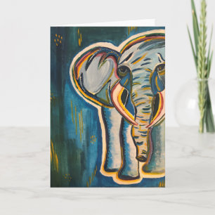 Carte pour notes éléphant