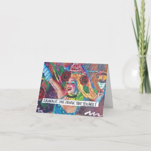 CARTE POUR NOTES-EMBRASSEZ LE FOU QUE VOUS ÊTES. (Devant)