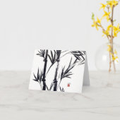carte pour notes en bambou d'art (Fleur jaune)