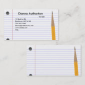 Carte pour notes et crayon (Devant / Derrière)