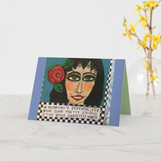 carte pour notes-Et l’alcool stupéfiant, j’ai fait (Fleur jaune)