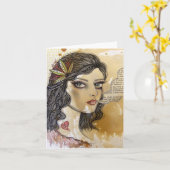 Carte pour notes fille fantôme (Fleur jaune)