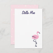 Carte pour notes flamand rose mignon (Devant / Derrière)