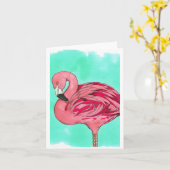 Carte pour notes Flamant rose (Fleur jaune)