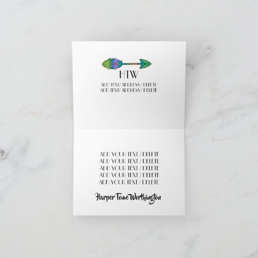 Carte pour notes Flèche (Intérieur)