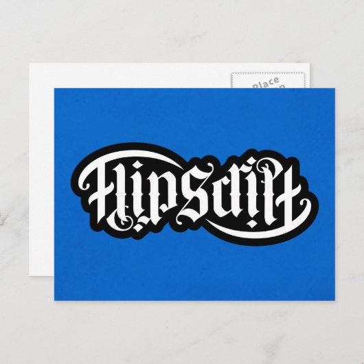Carte pour notes FlipScript Ambigram (Devant / Derrière)