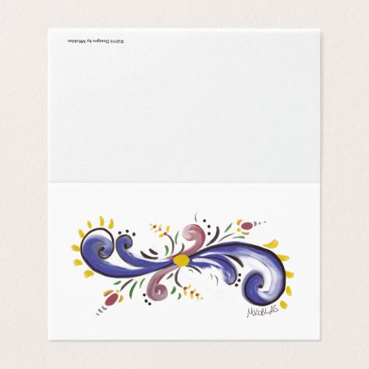 Carte pour notes floral blanc (Outside Unfolded)
