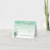 Carte pour notes floral blanc Lily (Devant)