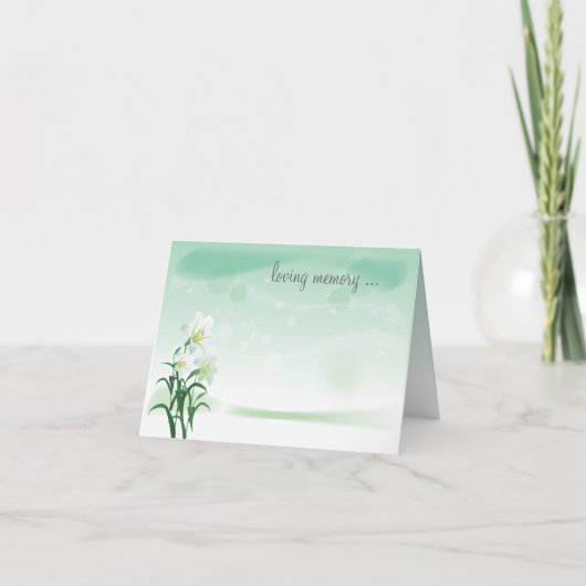 Carte pour notes floral blanc Lily (Devant)