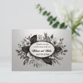 Carte pour notes floral noir et blanc modifiable (Debout devant)