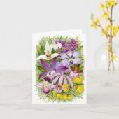 Carte pour notes floral orchidées (Fleur jaune)