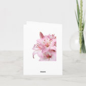 Carte pour notes floral rose Lily Blank (Dos)