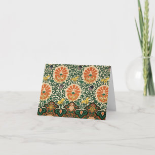 Carte pour notes floral vert et orange audacieux