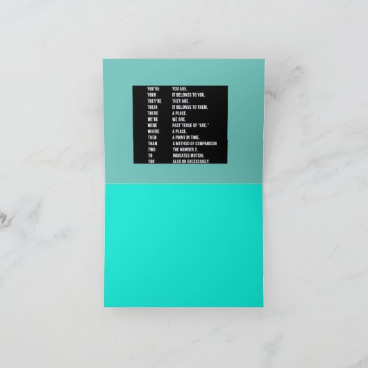 Carte pour notes, grammaire (Intérieur)