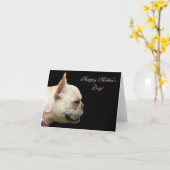 Carte pour notes heureux de bouledogue français du (Fleur jaune)
