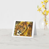 Carte pour notes impressionniste de lion (Fleur jaune)