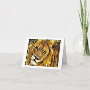Carte pour notes impressionniste de lion