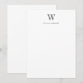 Carte pour notes initial classique (Devant / Derrière)
