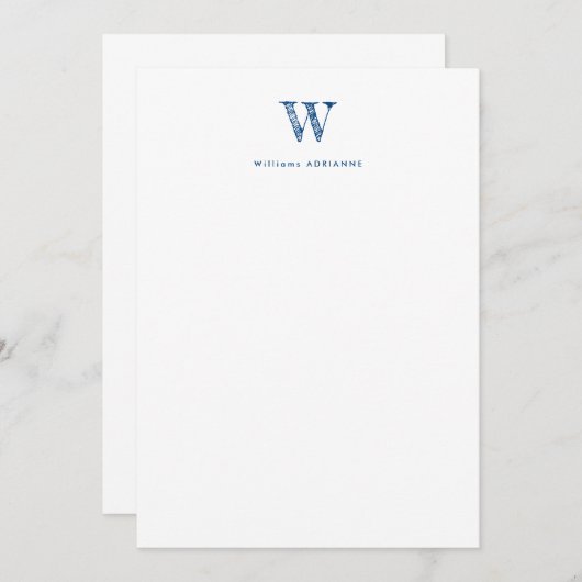 Carte pour notes initial classique (Devant / Derrière)