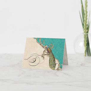 Carte pour notes initial décoré d'un monogramme du