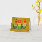 Carte pour notes Inséparable Vintage d'or (Fleur jaune)