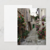 Carte pour notes italien de rue latérale de fleurs (Devant / Derrière)