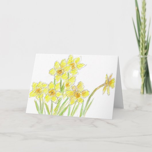 Carte pour notes jaune de fleur d'aquarelle de (Devant)