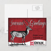 carte pour notes Joyeuses Fêtes d'inspiration vint (Devant / Derrière)