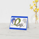 Carte pour notes magique de magicien et de dragon (Fleur jaune)