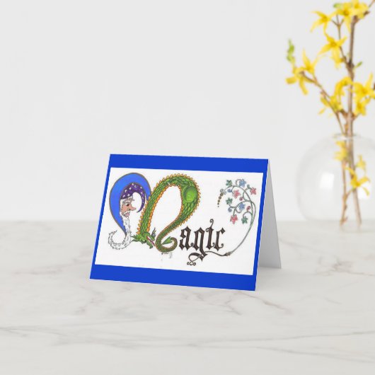 Carte pour notes magique de magicien et de dragon (Fleur jaune)