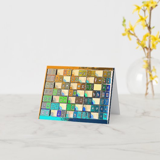 Carte pour notes Mahjong (Fleur jaune)