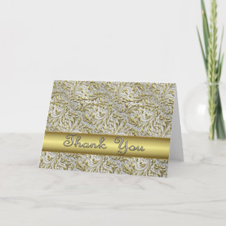 Carte pour notes Merci de conception or