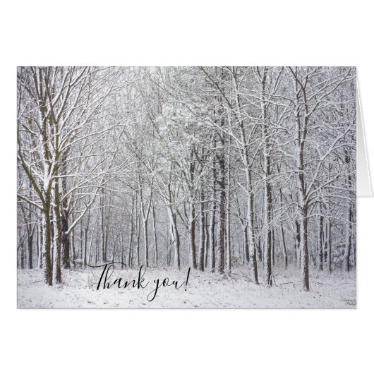 Carte pour notes Merci de Snowy Woods (Devant Horizontal)