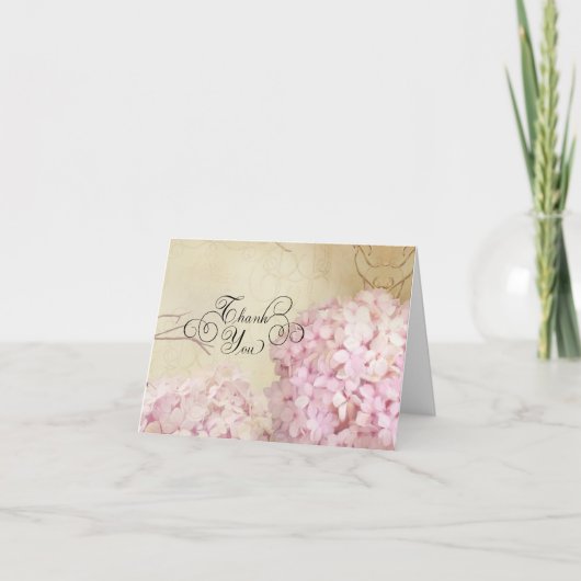 Carte pour notes Merci Notes Blush Pink Hydrangea  (Devant)