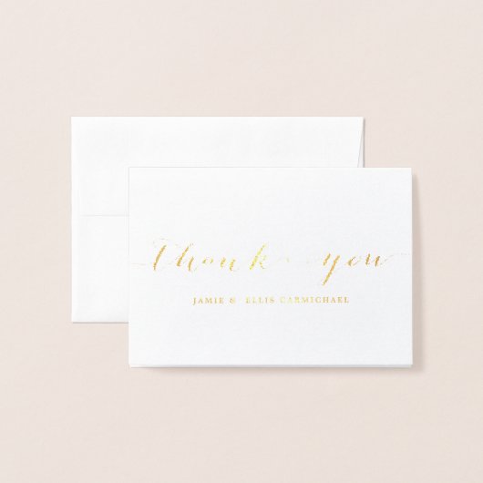 Carte pour notes Merci or simple (Devant avec enveloppe)