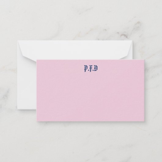 Carte pour notes monogramme (Devant)