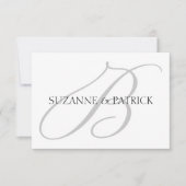 Carte pour notes Monogramme de script B (Argent /  (Devant)