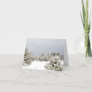 carte pour notes neigeux de scène d'hiver de lac