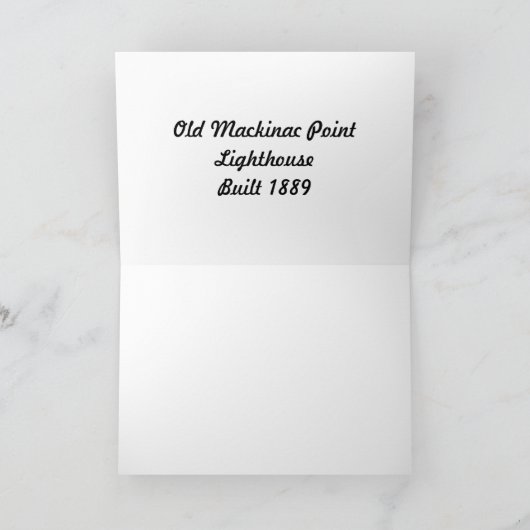 Carte pour notes Noël Old Mackinac Point Phare (Intérieur)