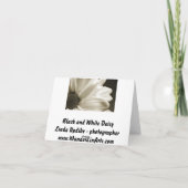 Carte pour notes noir et blanc de marguerite (Dos)