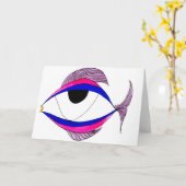 Carte pour notes oeil poisson (Fleur jaune)