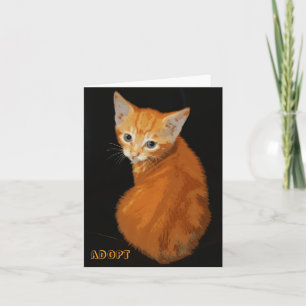 Carte pour notes orange de chaton