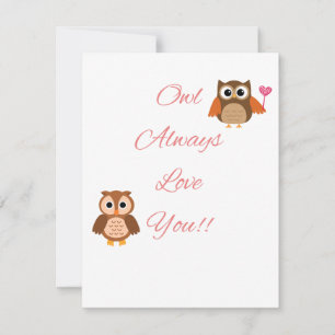 carte pour notes "Owl Always Love You"