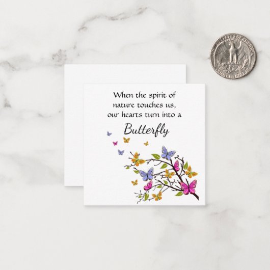 Carte pour notes papillon (Devant/Arrière en situation)