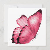 Carte pour notes papillon rose (Devant)