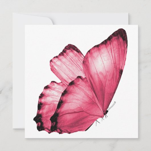 Carte pour notes papillon rose (Devant)