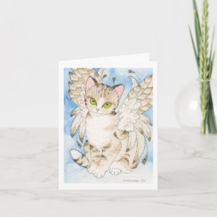 Carte pour notes personnalisable d'ange de chat