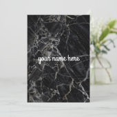 Carte pour notes personnalisé en marbre noir (Debout devant)