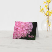 carte pour notes, "Pink Hydrangea/Hello" (Fleur jaune)